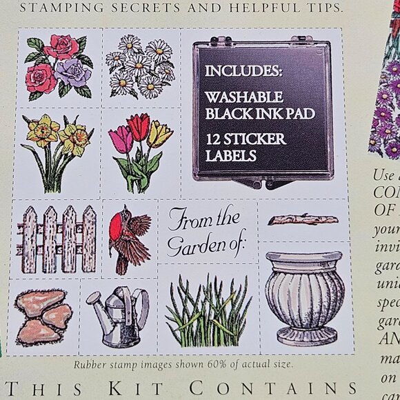 Rubber Stampede The Country Garden Rubber Stamp Set New Sealed Vintage USA - Picture 7 of 9